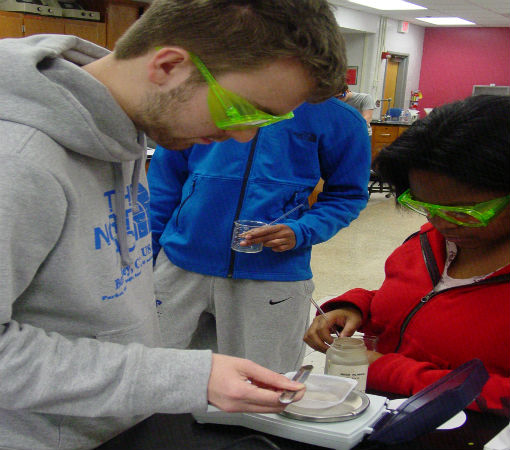 Zach R. & Sierra S work in a group